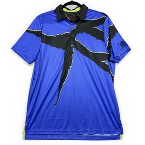 Jamie Sadock Golf Polo Shirt Mens M Blue Black Waikoloa Resort Geometric NEW